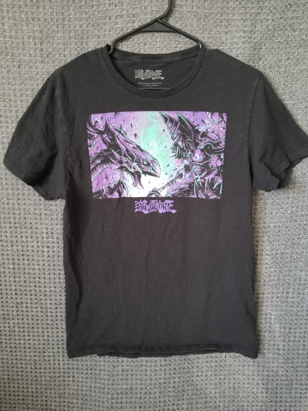 Yu-Gi-Oh Dark Magician Blue Eyes Black Graphic T shirt M